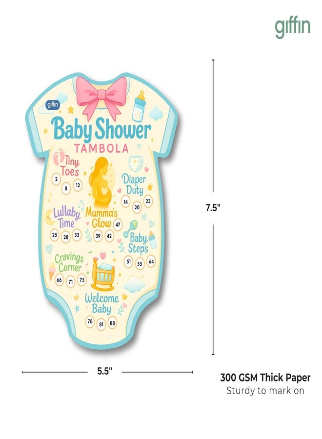 Giffin Baby Shower Tambola Tickets | Baby-Themed Party Tambola Game with Sketch Pens | Fun Housie Tickets for Godh Bharai, Mom-to-Be Celebrations & Family Gatherings (Pack of 36 Tickets) - Image 3